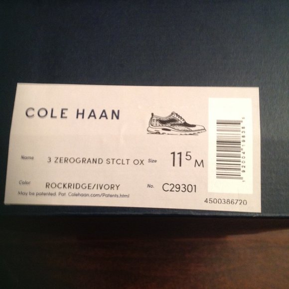 Cole Haan Men's 3.ZeroGrand Taupe Stitchlite Wingtip Oxford Shoes - 11.5M - NIB - Picture 9 of 10